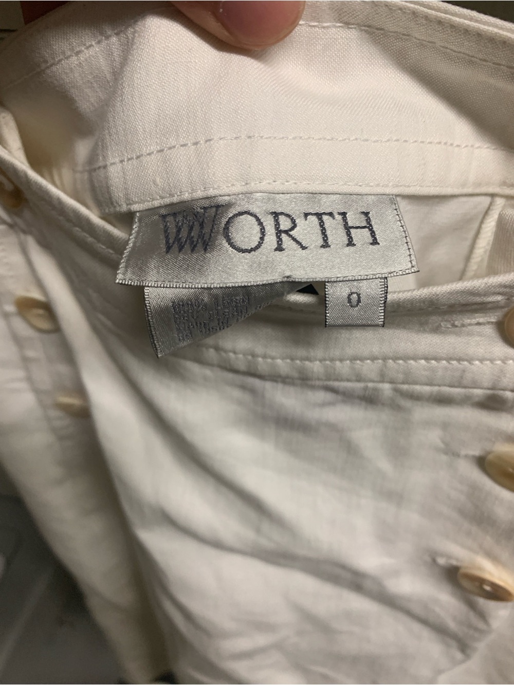Worth White Midi Button-Accent Linen Skirt NWT - Picture 2 of 4